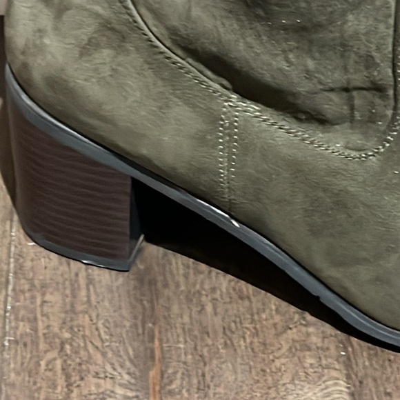 Women’s JustFab Over The Knee Boots, olive green alle WC size 11 zipper - Picture 2 of 10